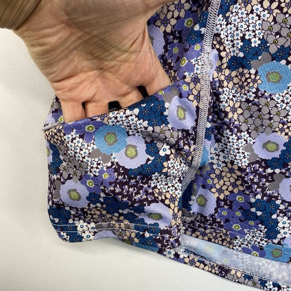 Kerrits Riding Top Women XL Blue Floral Sleeveless Summer Stretch Performance - Picture 6 of 8